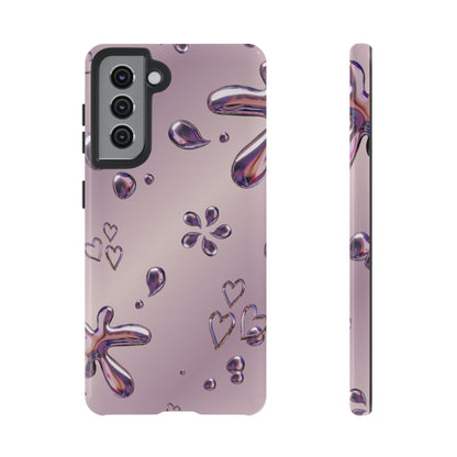 Purple Floral Tough Phone Case, Trendy Accessories for Teens, Gift for Her, Stylish Cell Phone Cover, Cute Pink Case, Mother's Day Gift