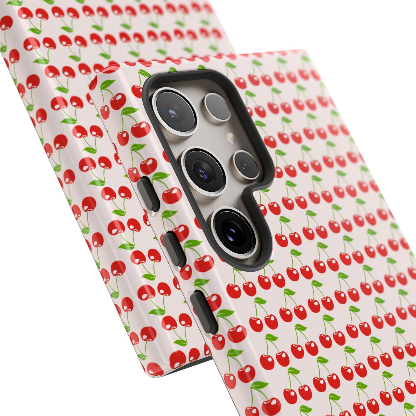 Cherry Pattern Phone Case - Tough Cases, Cute Phone Accessory, Fruit Design Case, Gift for Her, Stylish Protection