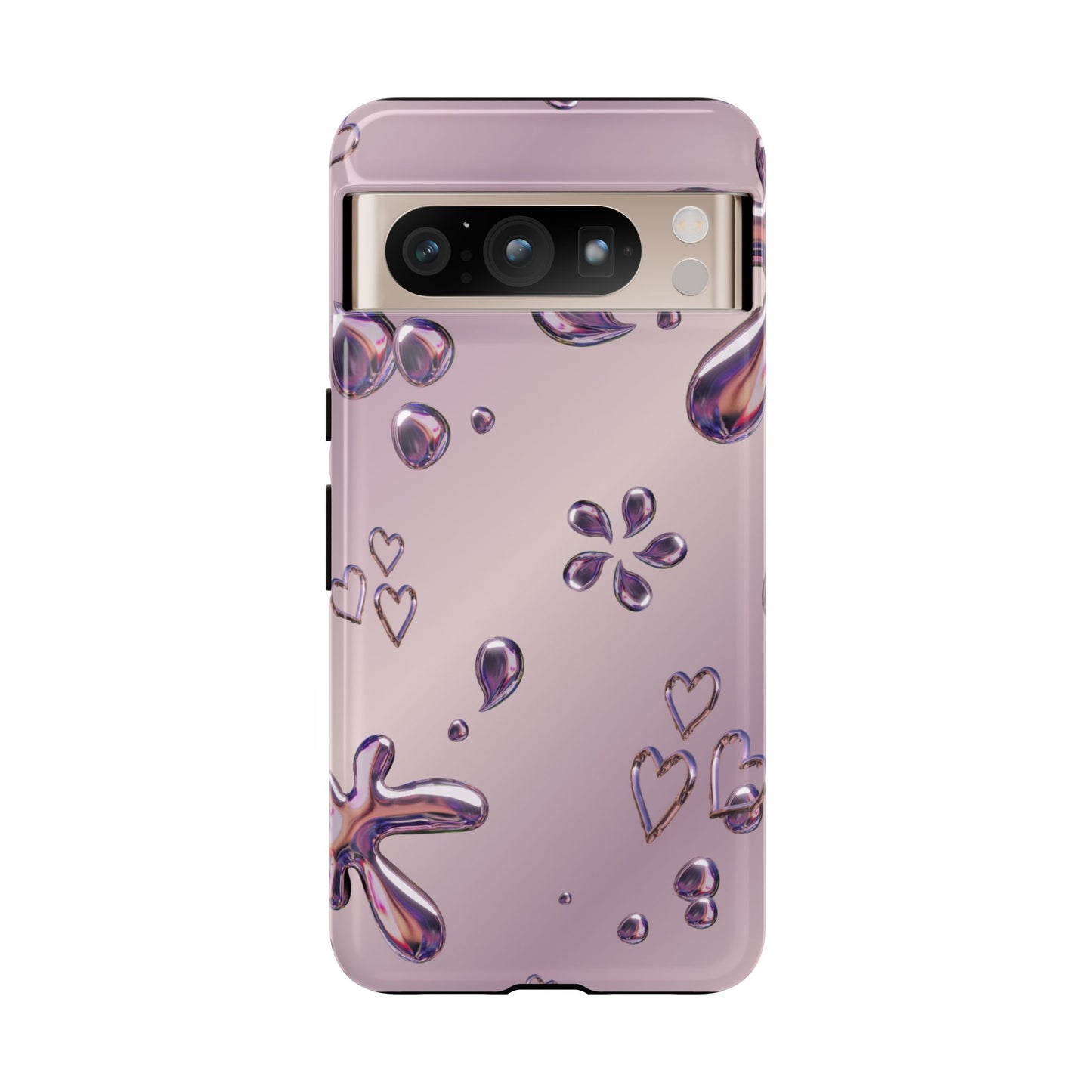 Purple Floral Tough Phone Case, Trendy Accessories for Teens, Gift for Her, Stylish Cell Phone Cover, Cute Pink Case, Mother's Day Gift