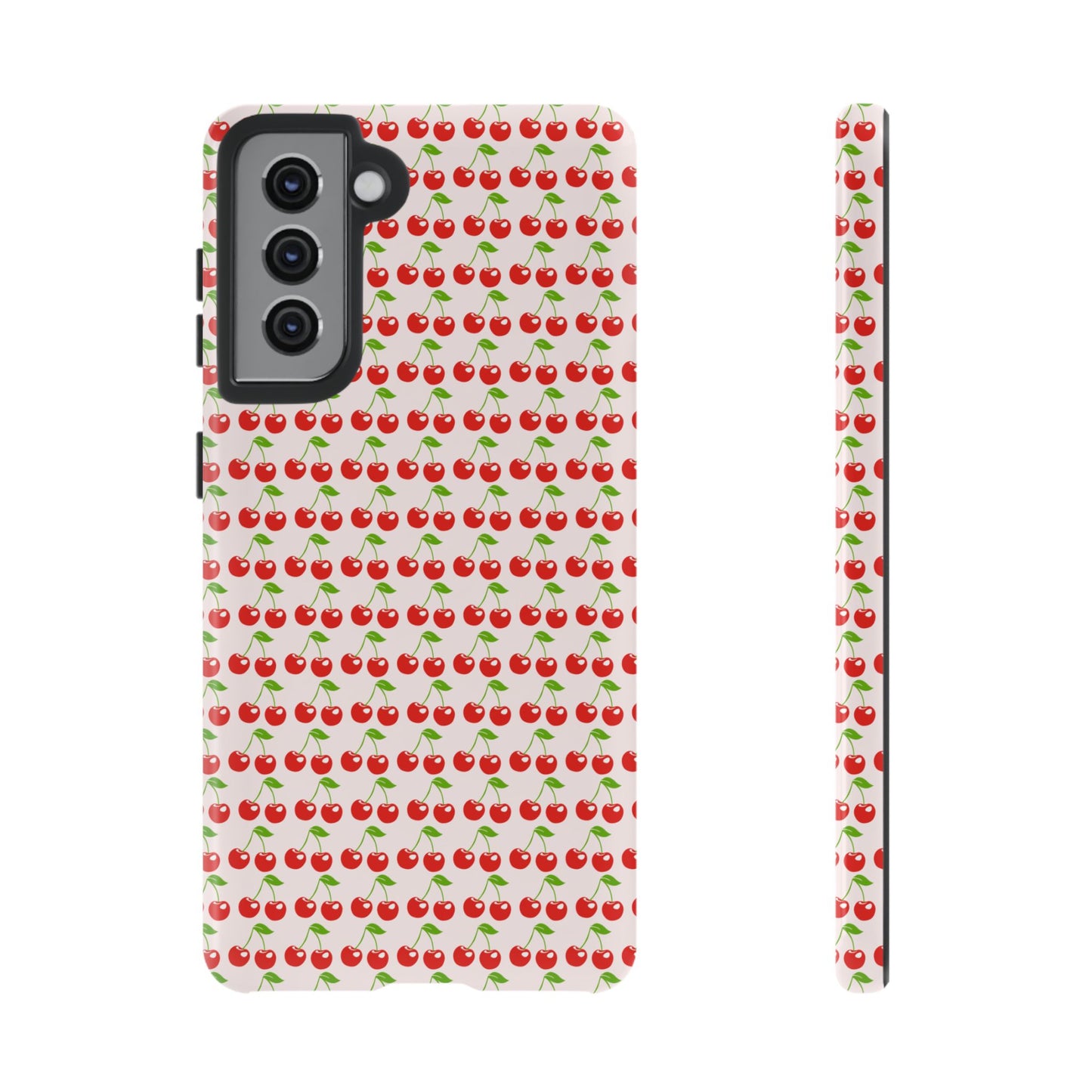 Cherry Pattern Phone Case - Tough Cases, Cute Phone Accessory, Fruit Design Case, Gift for Her, Stylish Protection