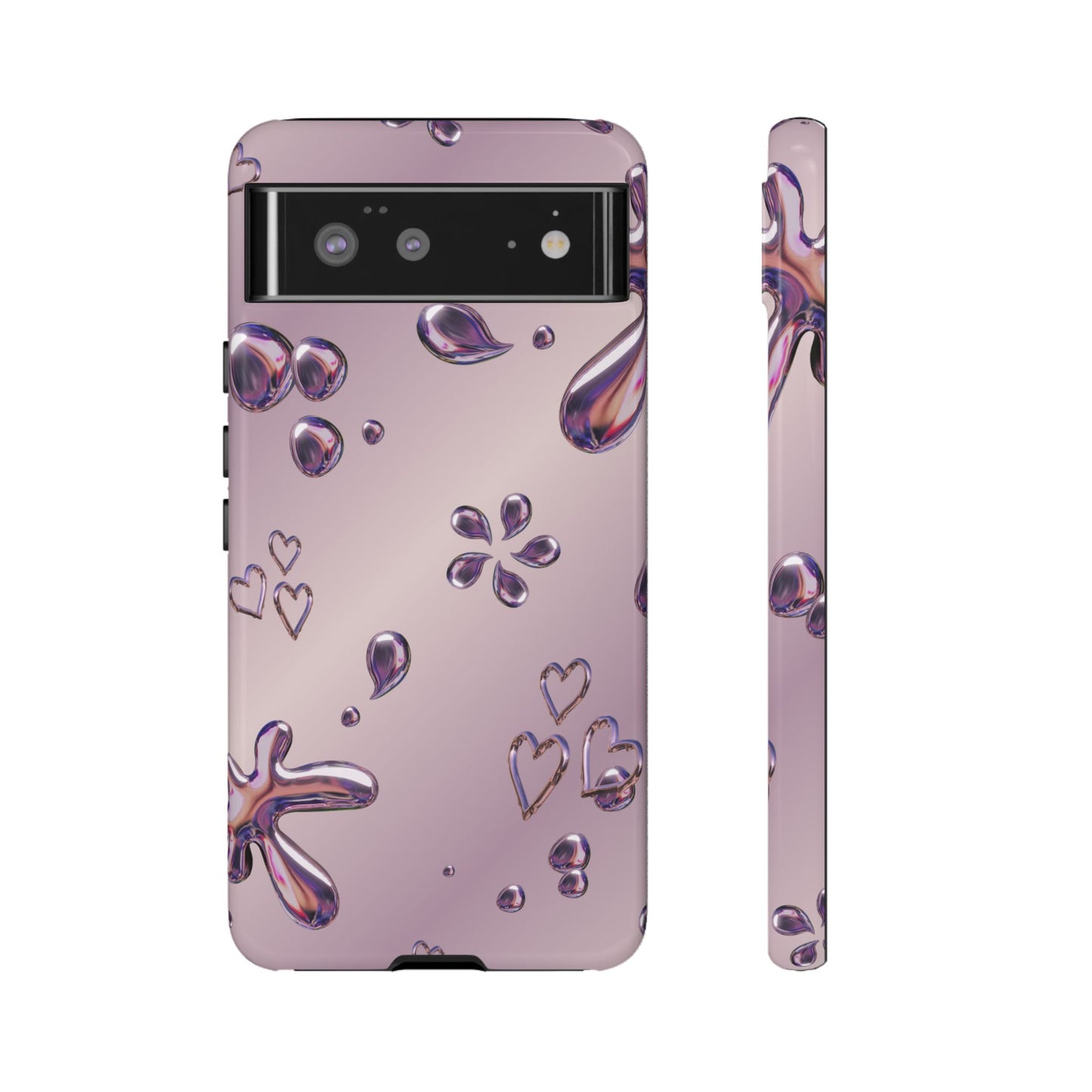 Purple Floral Tough Phone Case, Trendy Accessories for Teens, Gift for Her, Stylish Cell Phone Cover, Cute Pink Case, Mother's Day Gift
