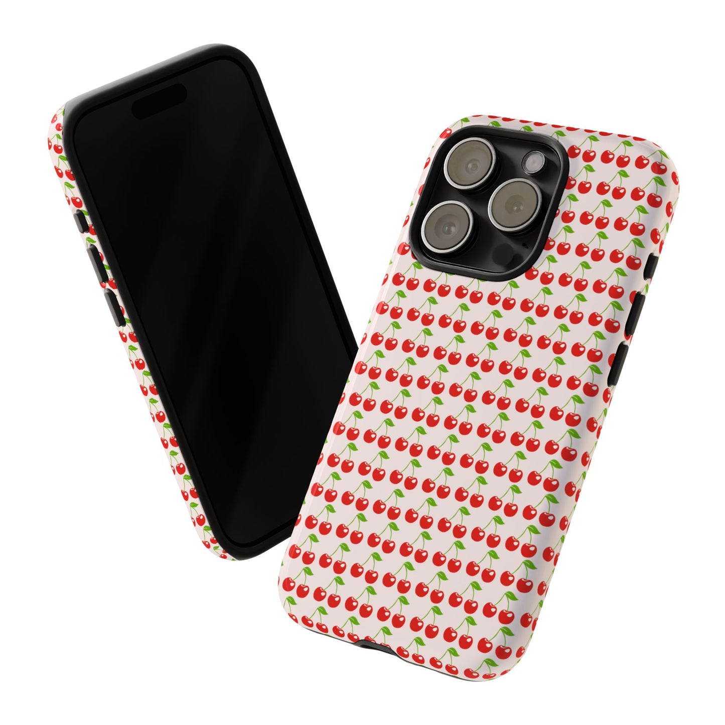 Cherry Pattern Phone Case - Tough Cases, Cute Phone Accessory, Fruit Design Case, Gift for Her, Stylish Protection