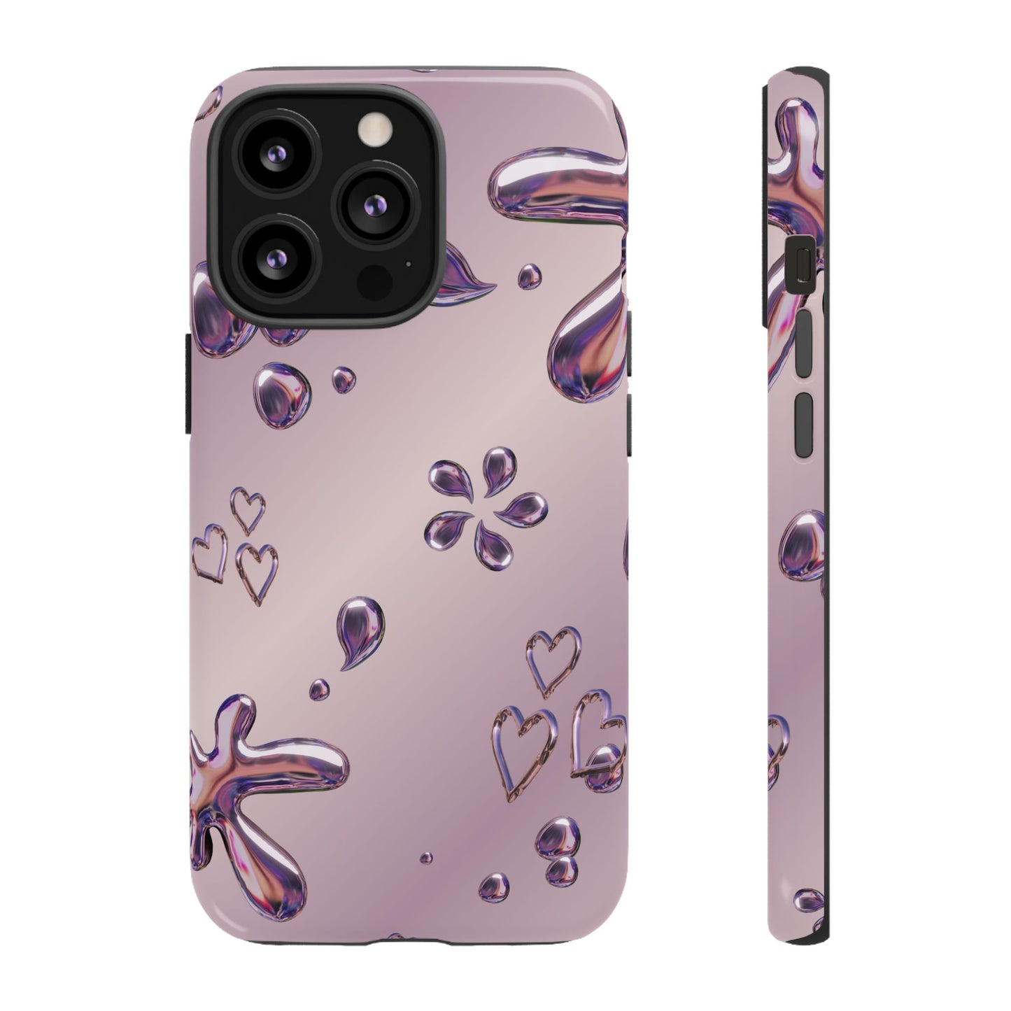 Purple Floral Tough Phone Case, Trendy Accessories for Teens, Gift for Her, Stylish Cell Phone Cover, Cute Pink Case, Mother's Day Gift