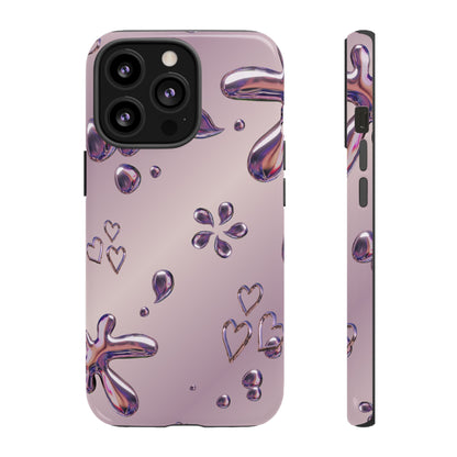 Purple Floral Tough Phone Case, Trendy Accessories for Teens, Gift for Her, Stylish Cell Phone Cover, Cute Pink Case, Mother's Day Gift