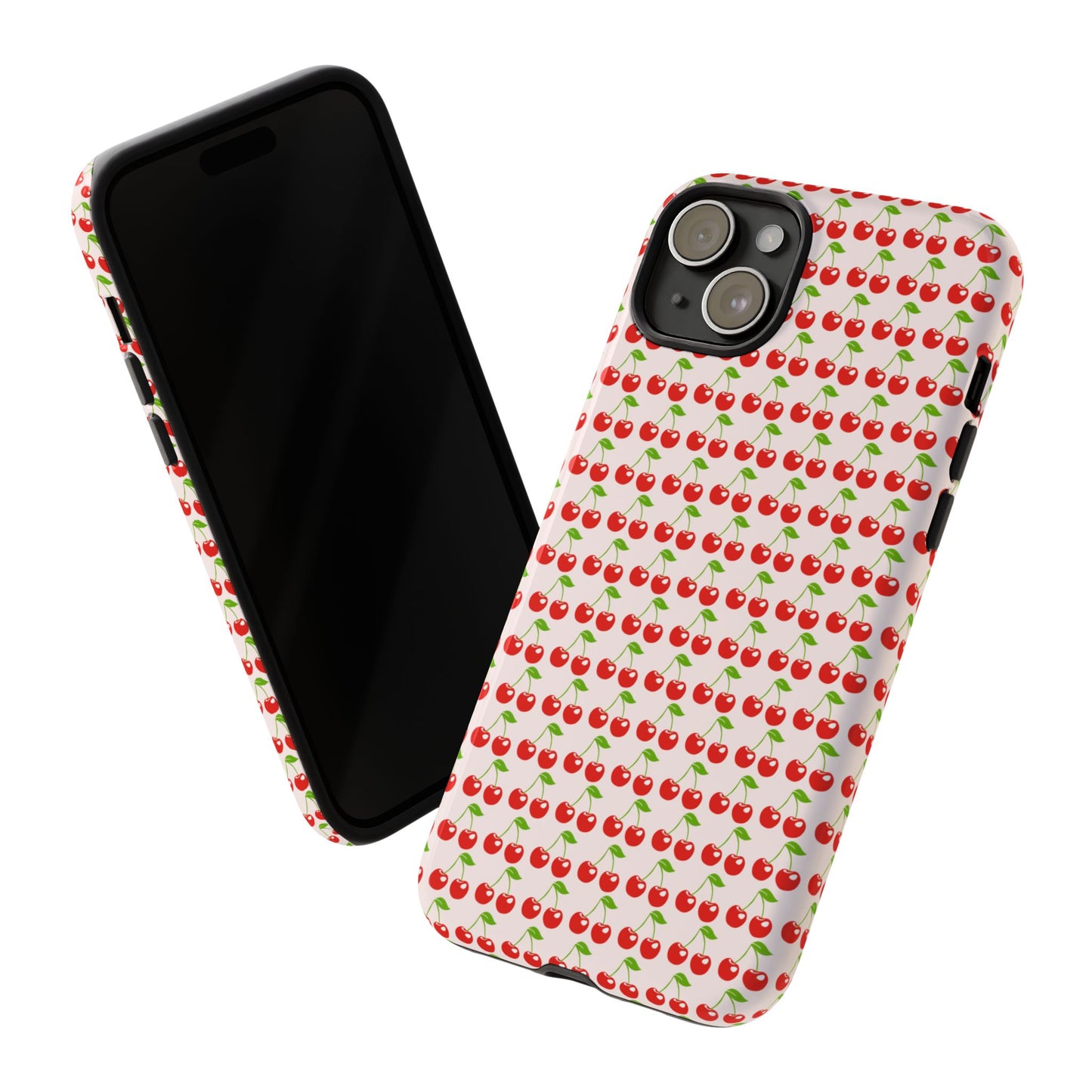 Cherry Pattern Phone Case - Tough Cases, Cute Phone Accessory, Fruit Design Case, Gift for Her, Stylish Protection