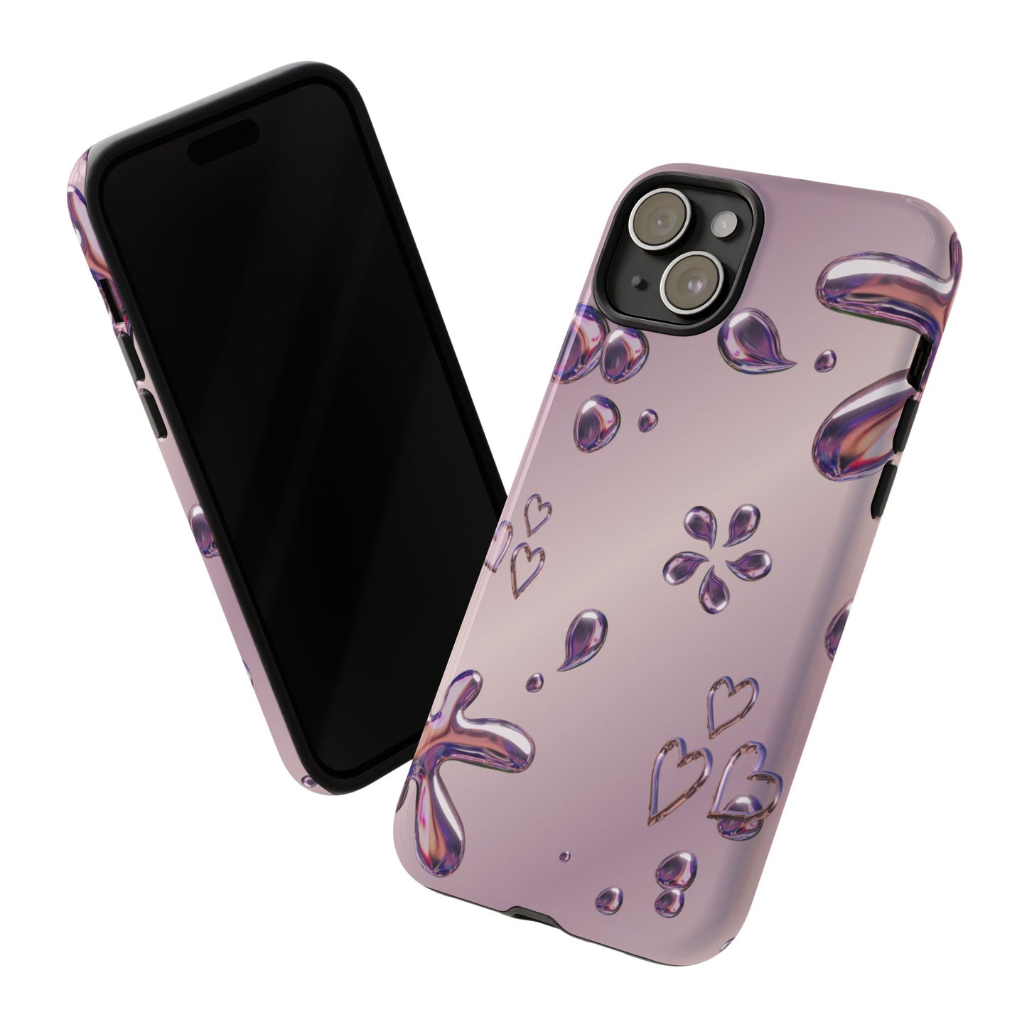 Purple Floral Tough Phone Case, Trendy Accessories for Teens, Gift for Her, Stylish Cell Phone Cover, Cute Pink Case, Mother's Day Gift