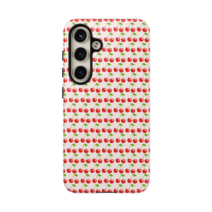 Cherry Pattern Phone Case - Tough Cases, Cute Phone Accessory, Fruit Design Case, Gift for Her, Stylish Protection