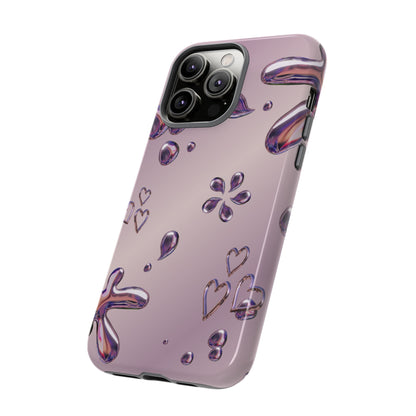 Purple Floral Tough Phone Case, Trendy Accessories for Teens, Gift for Her, Stylish Cell Phone Cover, Cute Pink Case, Mother's Day Gift