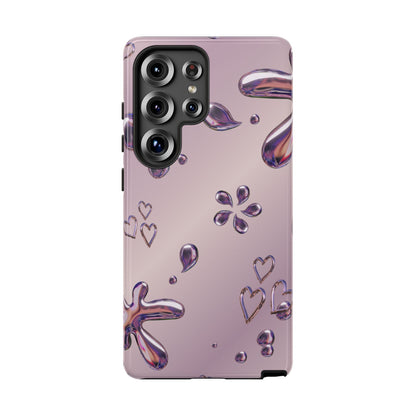 Purple Floral Tough Phone Case, Trendy Accessories for Teens, Gift for Her, Stylish Cell Phone Cover, Cute Pink Case, Mother's Day Gift