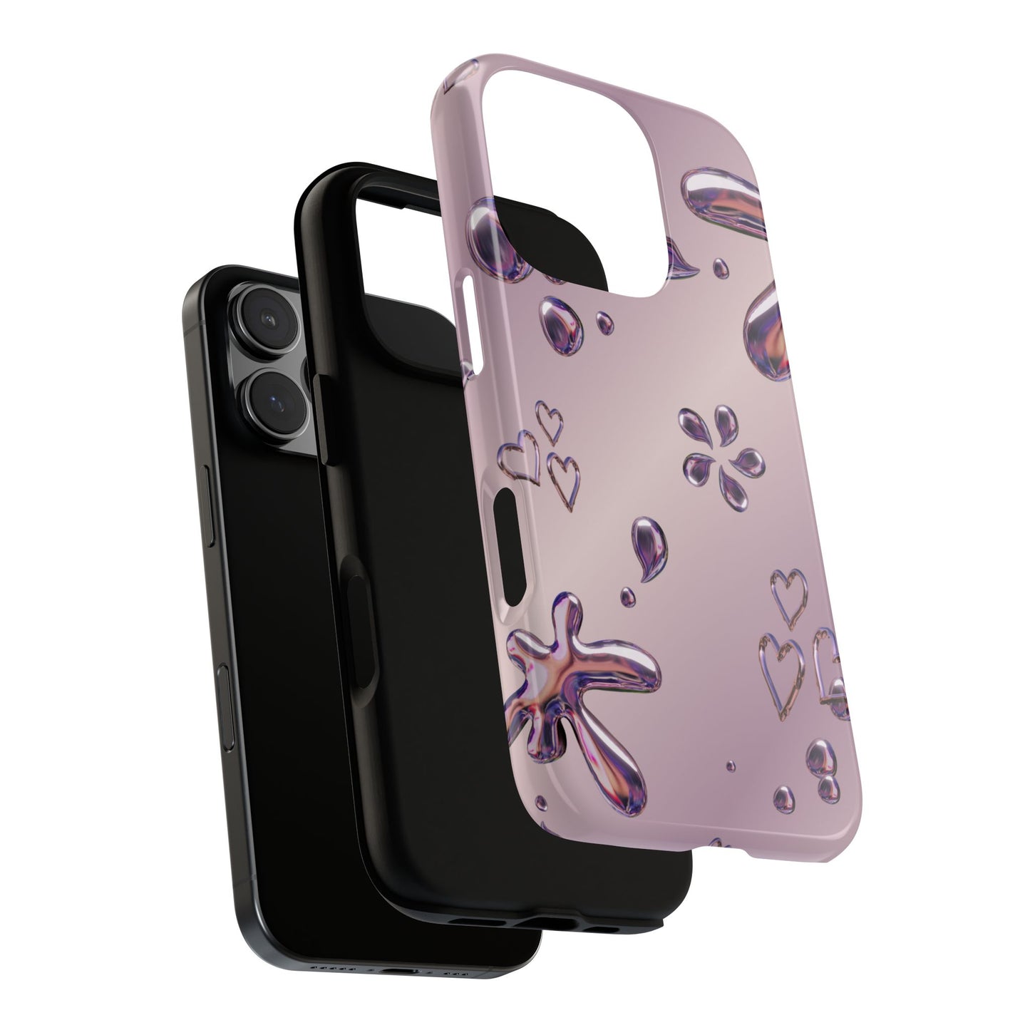 Purple Floral Tough Phone Case, Trendy Accessories for Teens, Gift for Her, Stylish Cell Phone Cover, Cute Pink Case, Mother's Day Gift