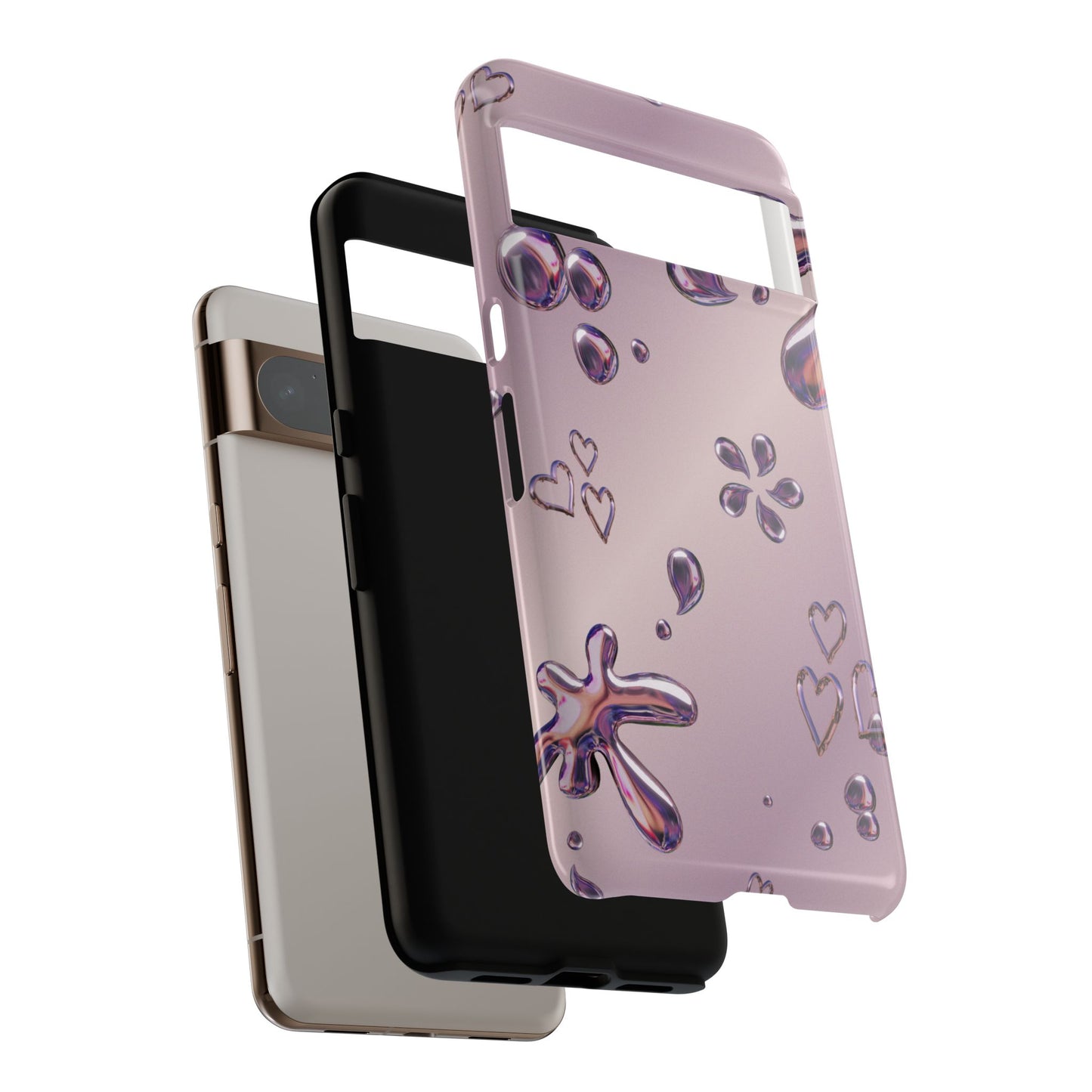 Purple Floral Tough Phone Case, Trendy Accessories for Teens, Gift for Her, Stylish Cell Phone Cover, Cute Pink Case, Mother's Day Gift
