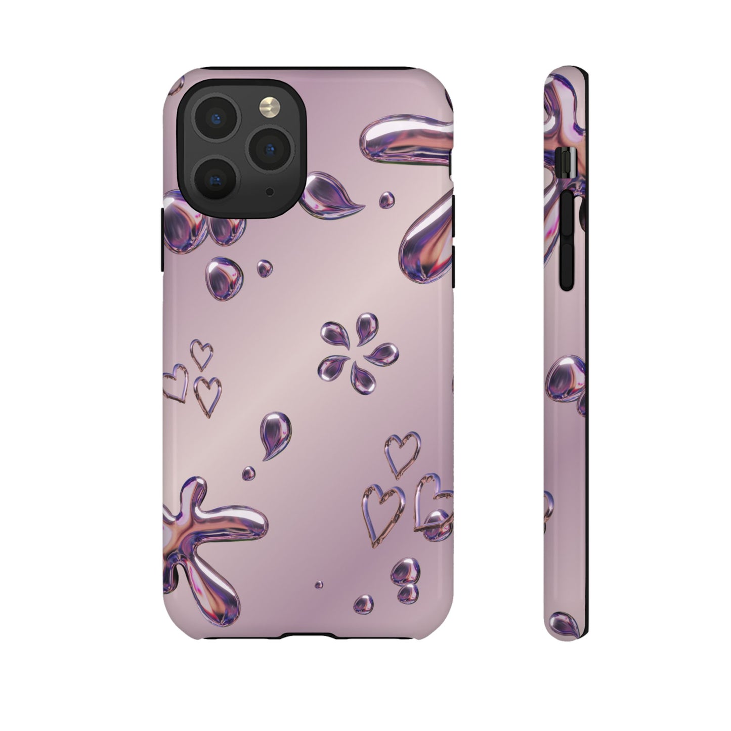 Purple Floral Tough Phone Case, Trendy Accessories for Teens, Gift for Her, Stylish Cell Phone Cover, Cute Pink Case, Mother's Day Gift