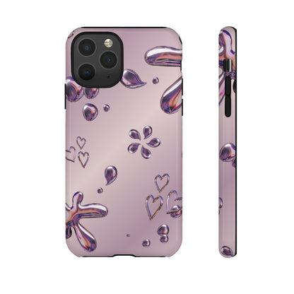 Purple Floral Tough Phone Case, Trendy Accessories for Teens, Gift for Her, Stylish Cell Phone Cover, Cute Pink Case, Mother's Day Gift