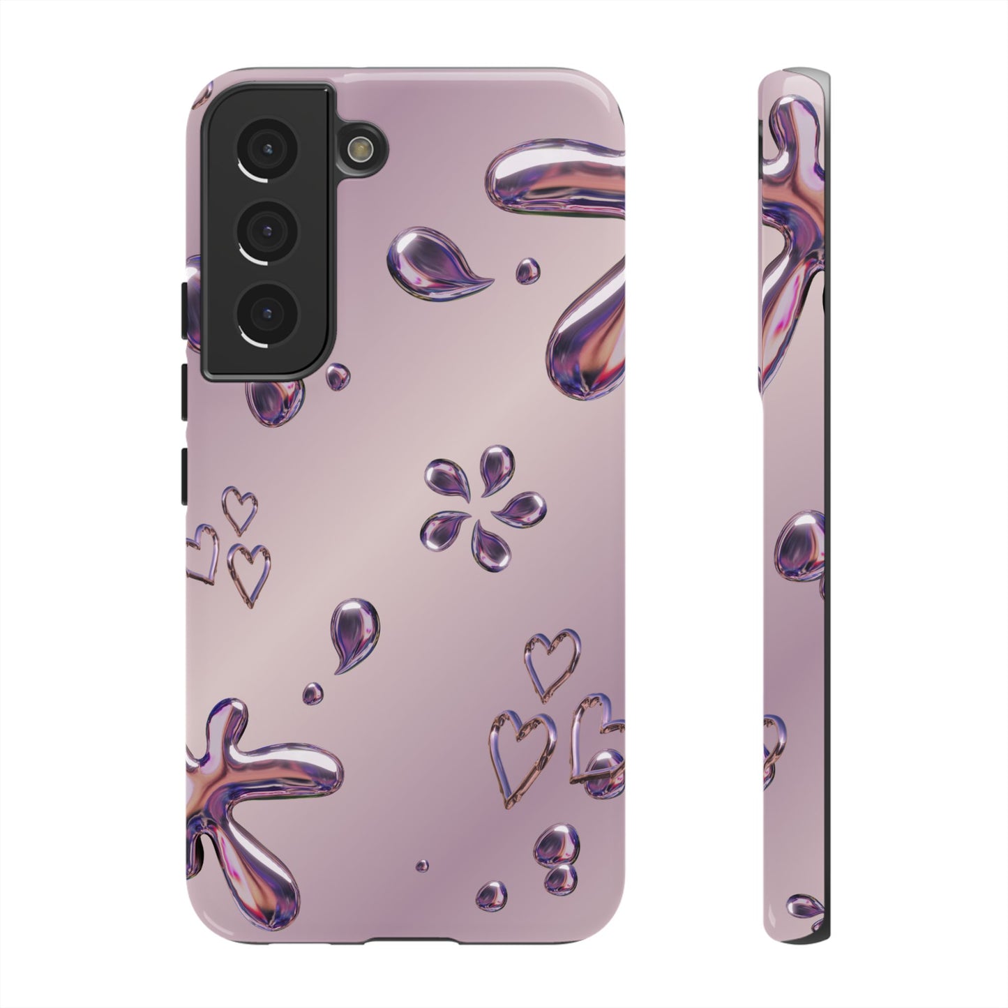 Purple Floral Tough Phone Case, Trendy Accessories for Teens, Gift for Her, Stylish Cell Phone Cover, Cute Pink Case, Mother's Day Gift