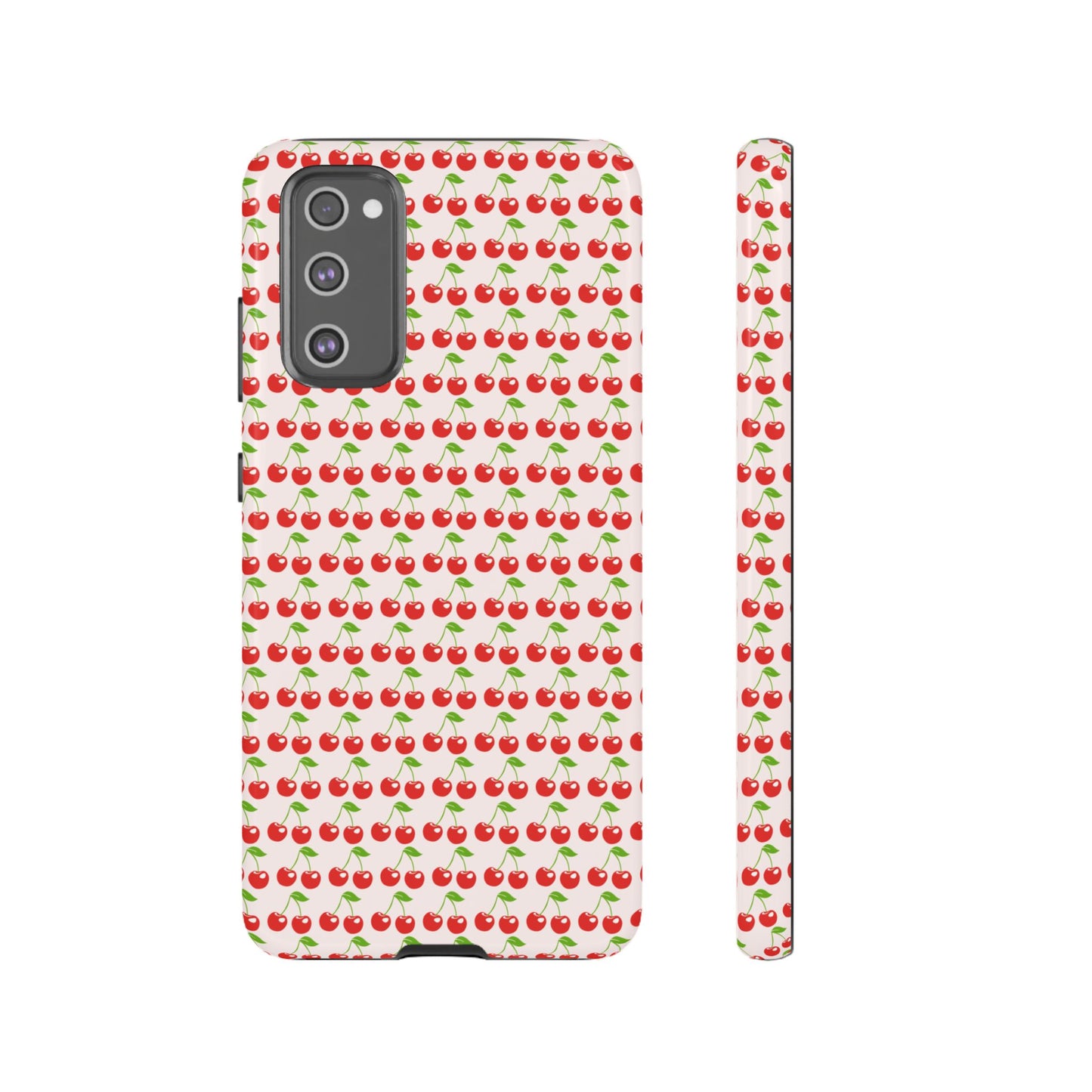 Cherry Pattern Phone Case - Tough Cases, Cute Phone Accessory, Fruit Design Case, Gift for Her, Stylish Protection