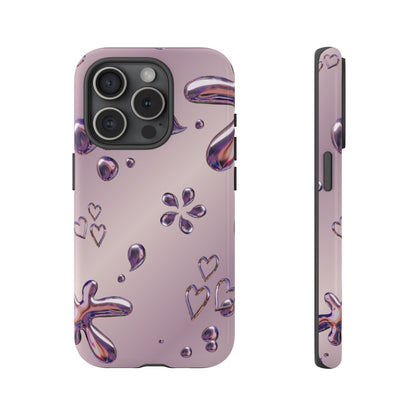 Purple Floral Tough Phone Case, Trendy Accessories for Teens, Gift for Her, Stylish Cell Phone Cover, Cute Pink Case, Mother's Day Gift