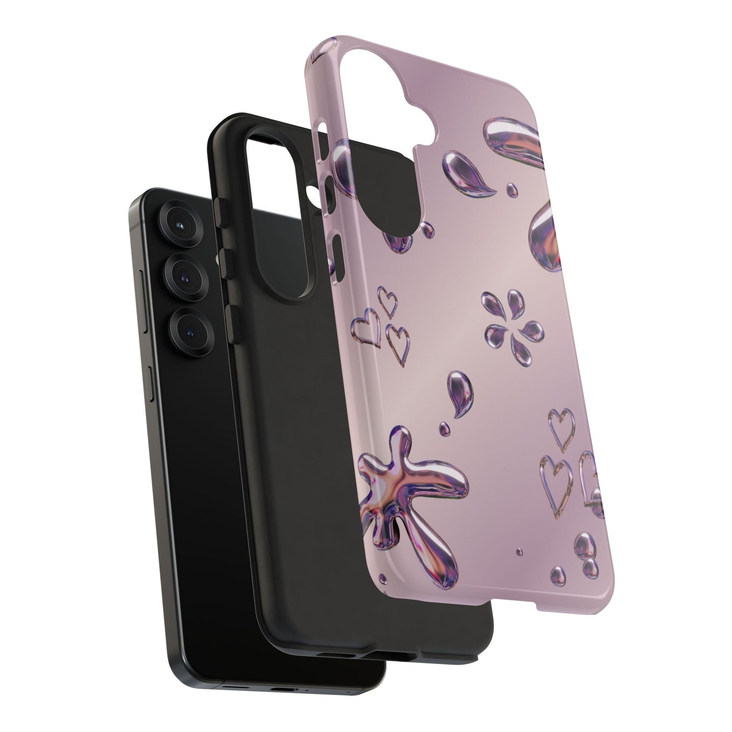 Purple Floral Tough Phone Case, Trendy Accessories for Teens, Gift for Her, Stylish Cell Phone Cover, Cute Pink Case, Mother's Day Gift