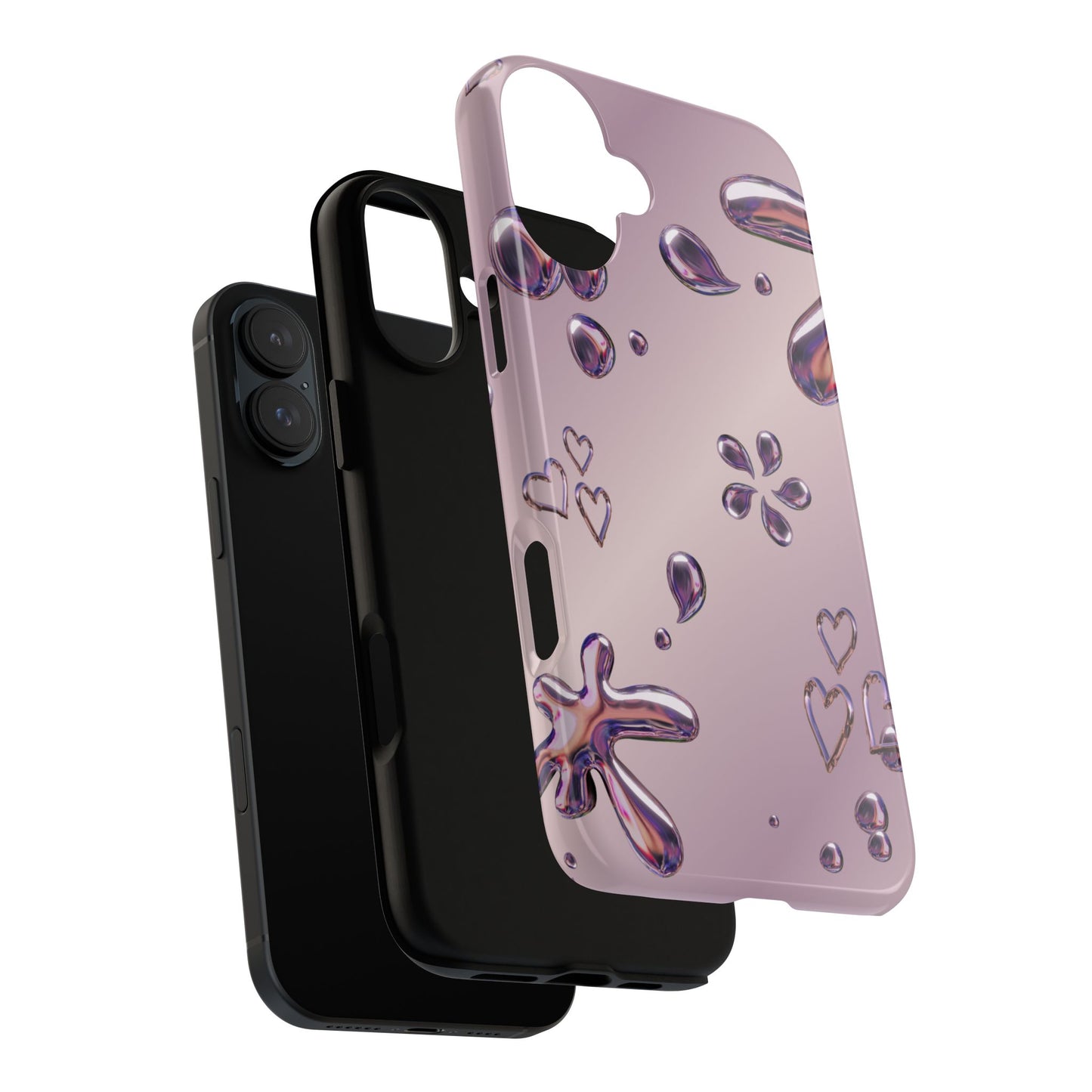 Purple Floral Tough Phone Case, Trendy Accessories for Teens, Gift for Her, Stylish Cell Phone Cover, Cute Pink Case, Mother's Day Gift