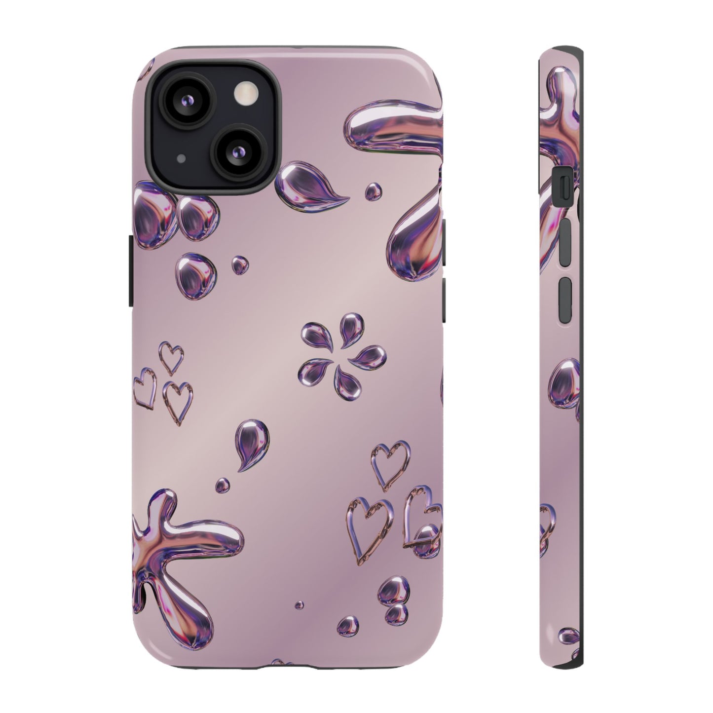 Purple Floral Tough Phone Case, Trendy Accessories for Teens, Gift for Her, Stylish Cell Phone Cover, Cute Pink Case, Mother's Day Gift
