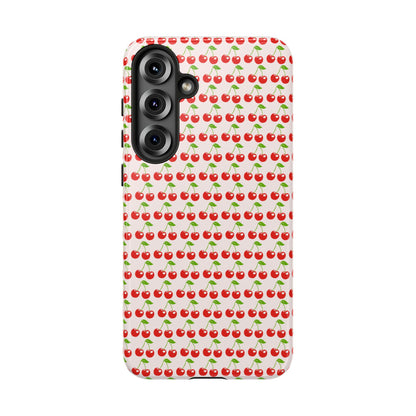 Cherry Pattern Phone Case - Tough Cases, Cute Phone Accessory, Fruit Design Case, Gift for Her, Stylish Protection