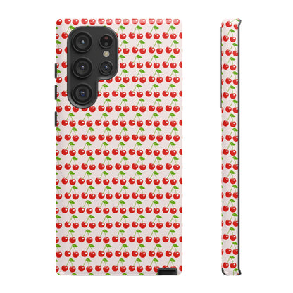 Cherry Pattern Phone Case - Tough Cases, Cute Phone Accessory, Fruit Design Case, Gift for Her, Stylish Protection