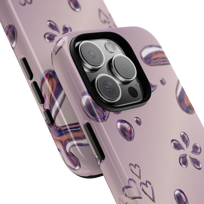 Purple Floral Tough Phone Case, Trendy Accessories for Teens, Gift for Her, Stylish Cell Phone Cover, Cute Pink Case, Mother's Day Gift