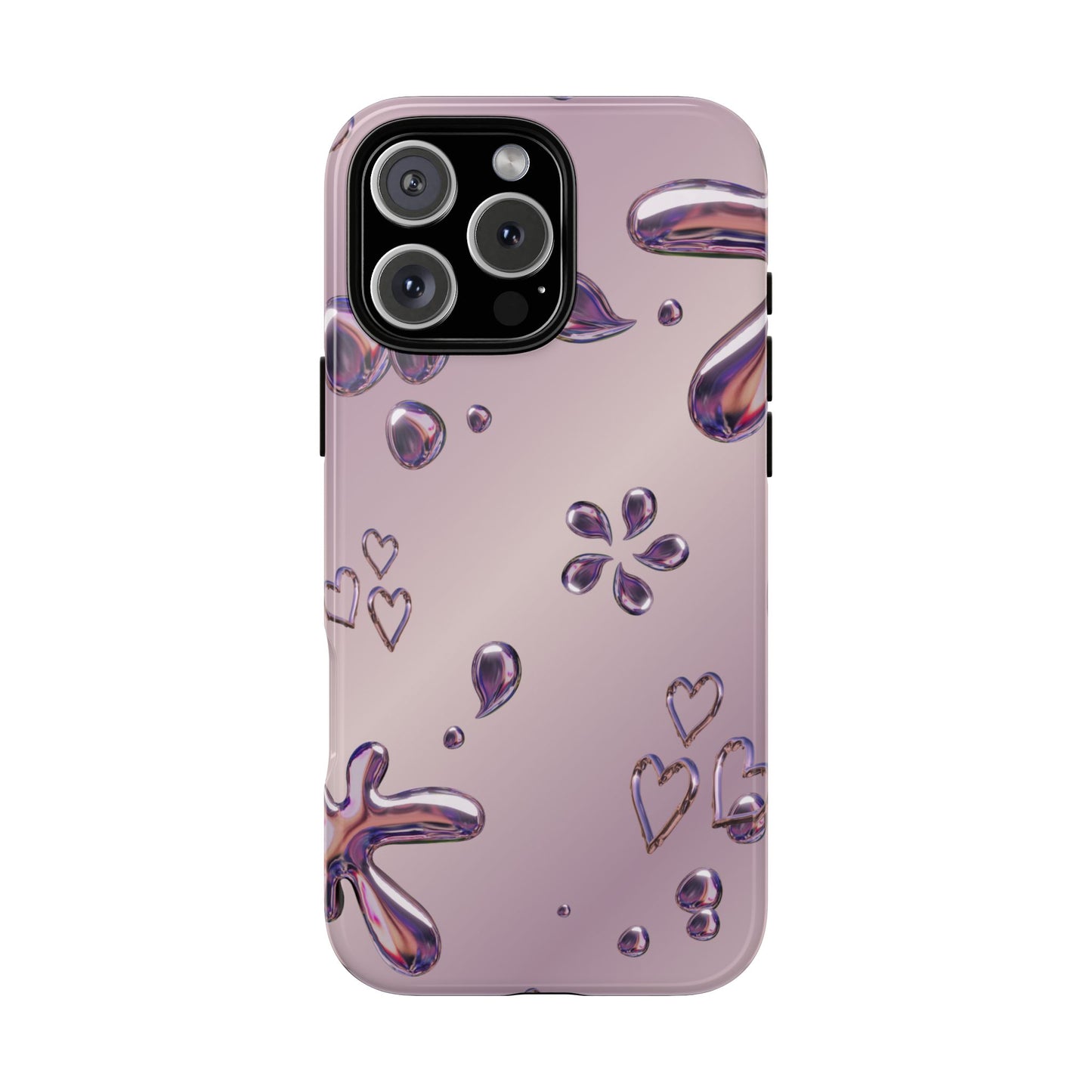 Purple Floral Tough Phone Case, Trendy Accessories for Teens, Gift for Her, Stylish Cell Phone Cover, Cute Pink Case, Mother's Day Gift