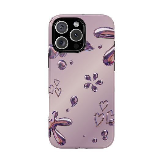 Purple Floral Tough Phone Case, Trendy Accessories for Teens, Gift for Her, Stylish Cell Phone Cover, Cute Pink Case, Mother's Day Gift
