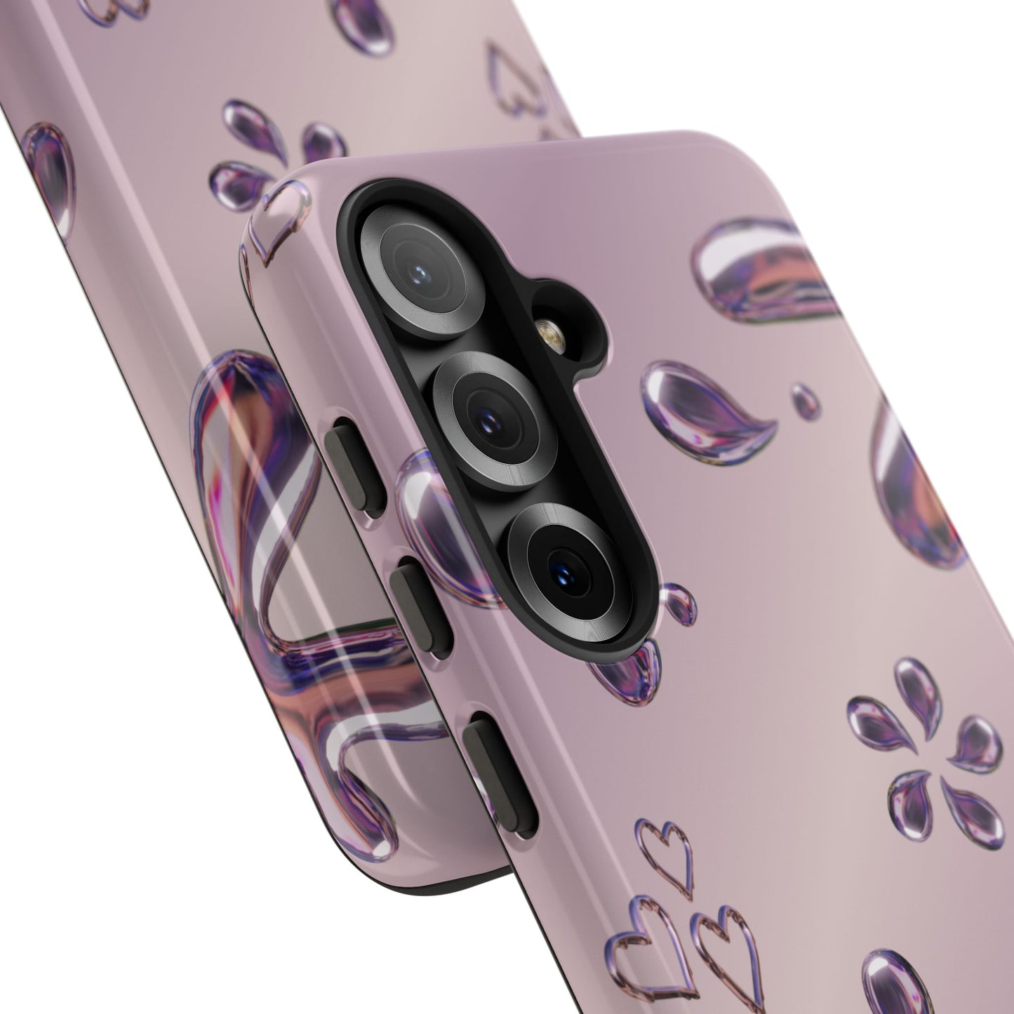 Purple Floral Tough Phone Case, Trendy Accessories for Teens, Gift for Her, Stylish Cell Phone Cover, Cute Pink Case, Mother's Day Gift