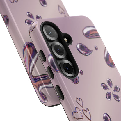 Purple Floral Tough Phone Case, Trendy Accessories for Teens, Gift for Her, Stylish Cell Phone Cover, Cute Pink Case, Mother's Day Gift