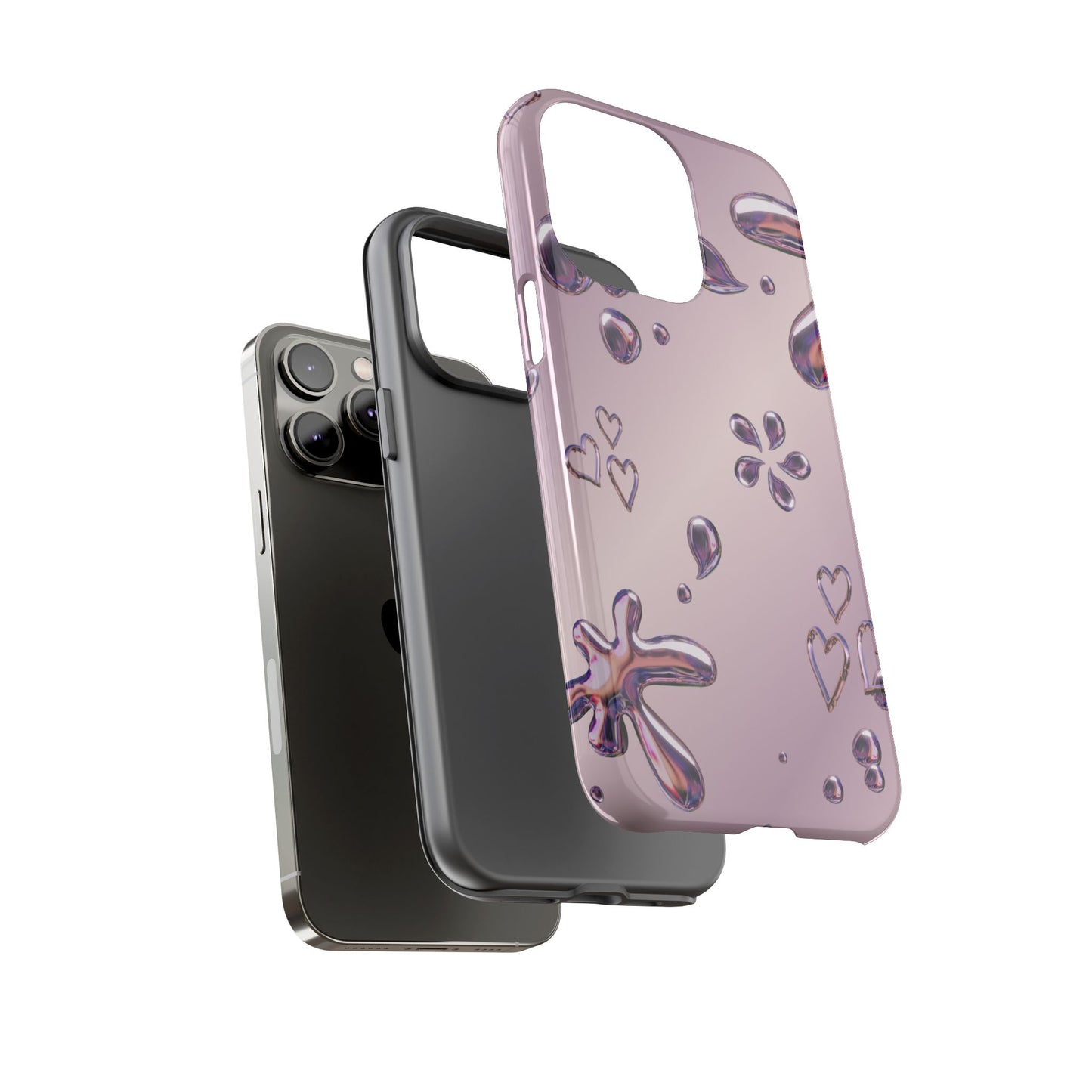 Purple Floral Tough Phone Case, Trendy Accessories for Teens, Gift for Her, Stylish Cell Phone Cover, Cute Pink Case, Mother's Day Gift