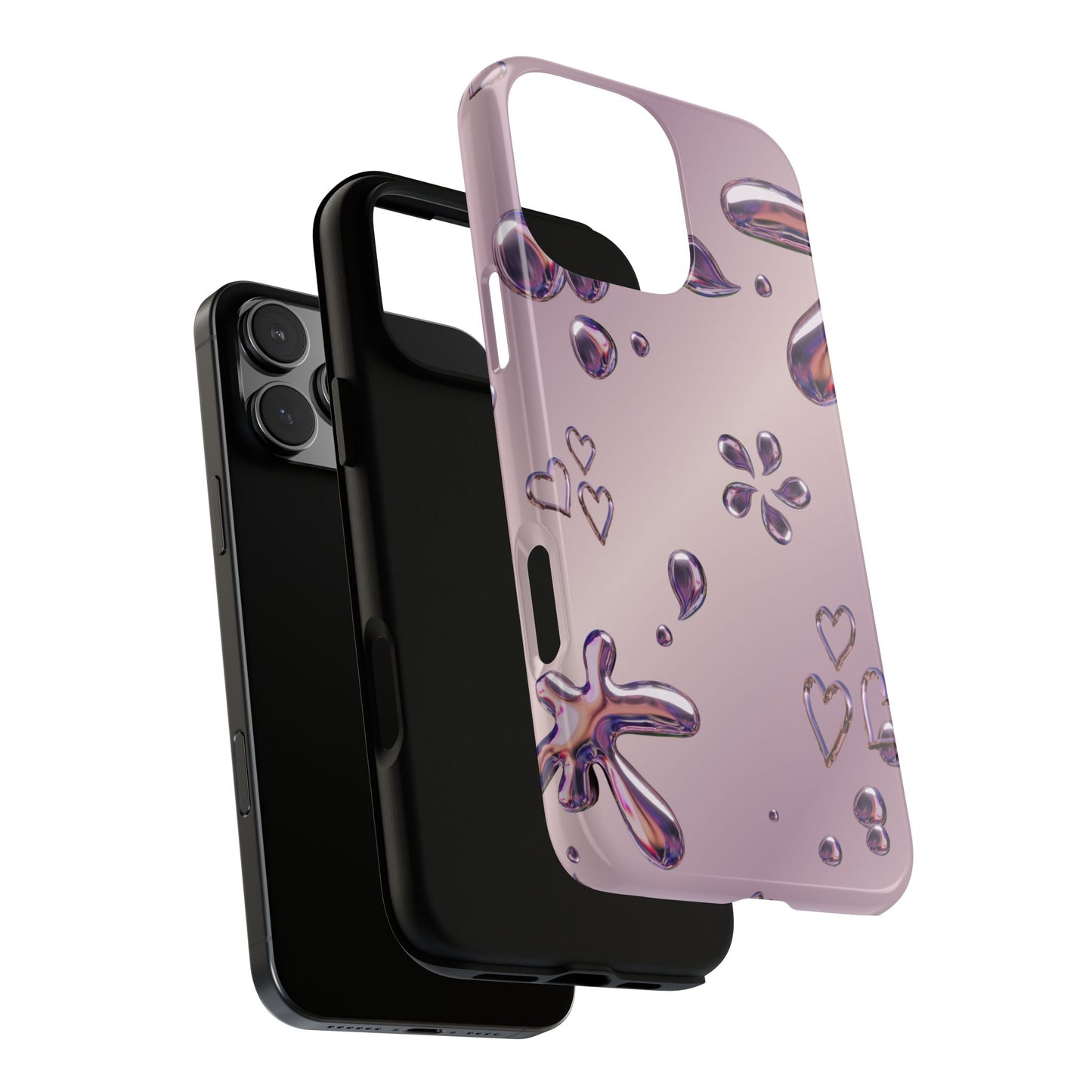 Purple Floral Tough Phone Case, Trendy Accessories for Teens, Gift for Her, Stylish Cell Phone Cover, Cute Pink Case, Mother's Day Gift