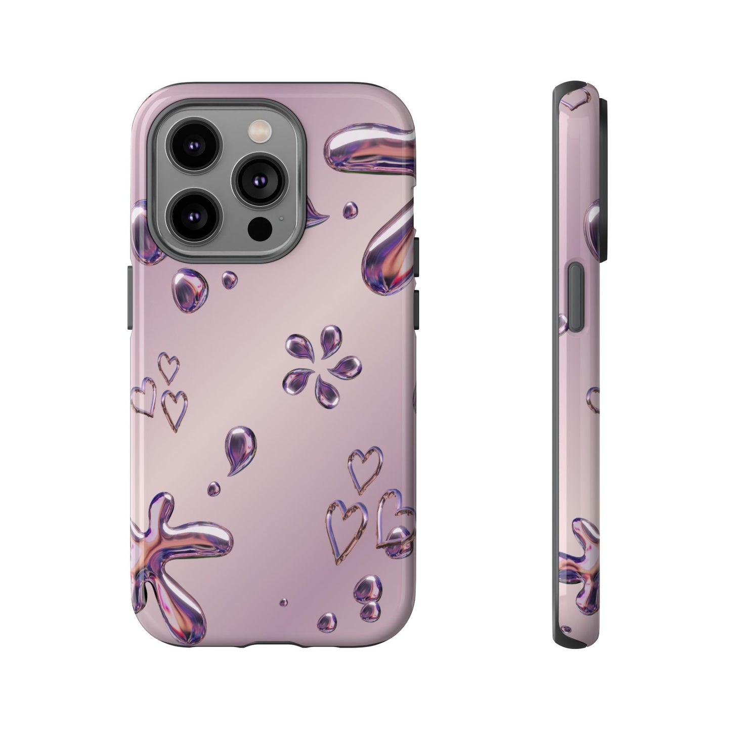 Purple Floral Tough Phone Case, Trendy Accessories for Teens, Gift for Her, Stylish Cell Phone Cover, Cute Pink Case, Mother's Day Gift