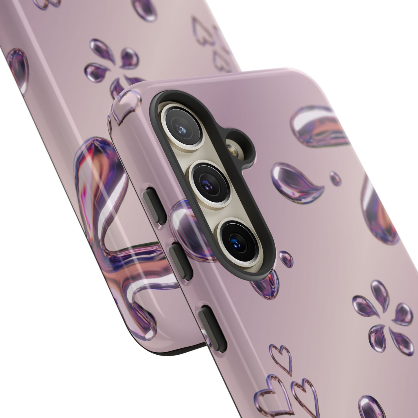Purple Floral Tough Phone Case, Trendy Accessories for Teens, Gift for Her, Stylish Cell Phone Cover, Cute Pink Case, Mother's Day Gift