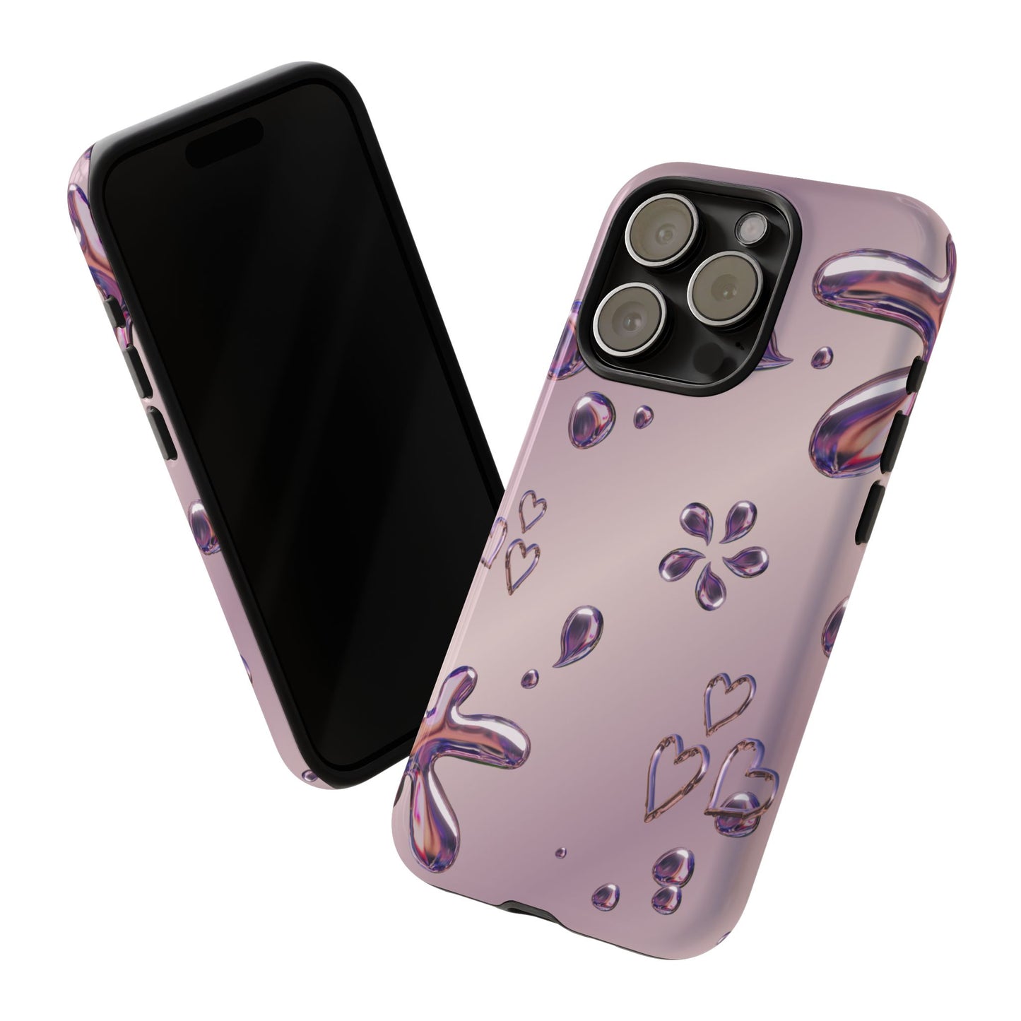 Purple Floral Tough Phone Case, Trendy Accessories for Teens, Gift for Her, Stylish Cell Phone Cover, Cute Pink Case, Mother's Day Gift