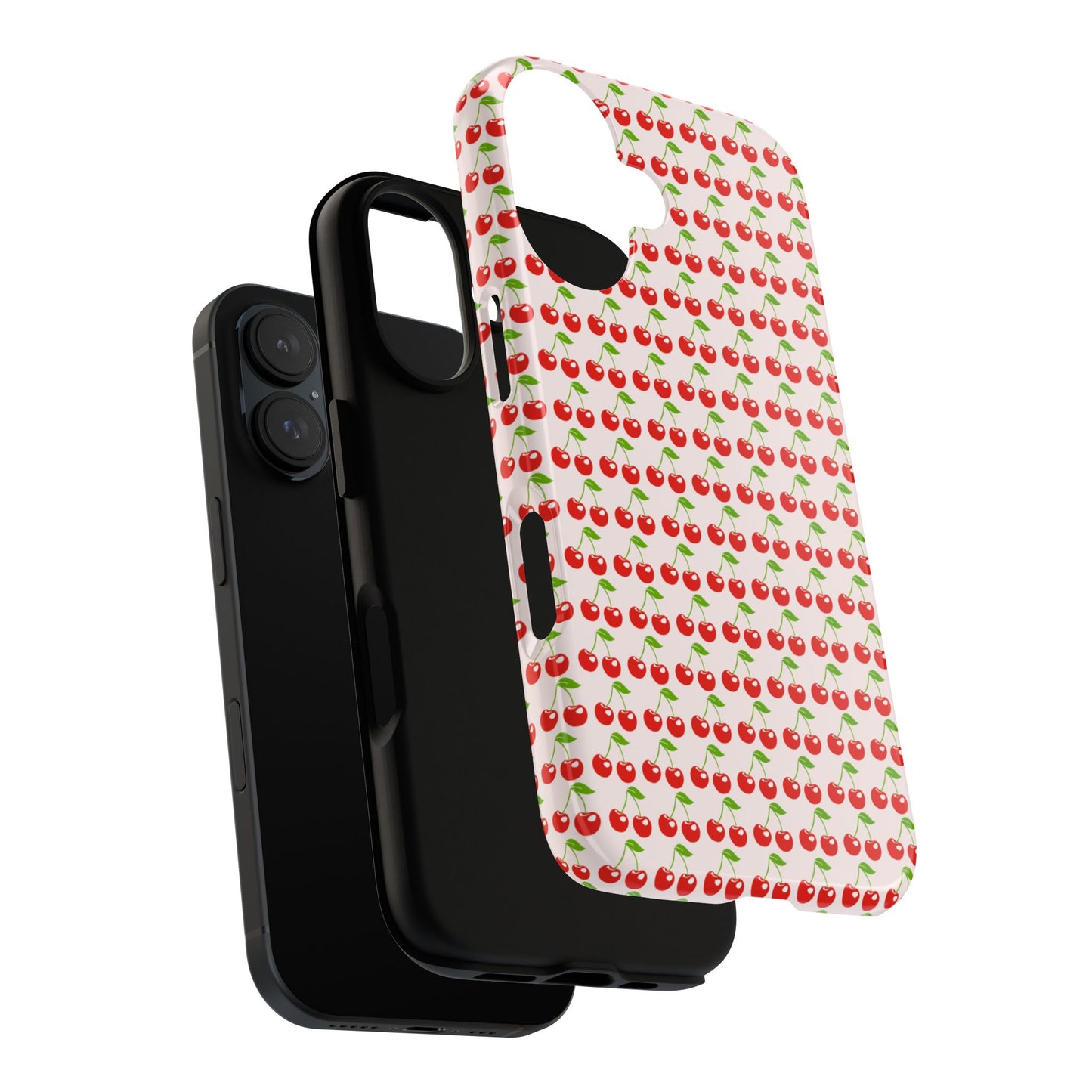 Cherry Pattern Phone Case - Tough Cases, Cute Phone Accessory, Fruit Design Case, Gift for Her, Stylish Protection