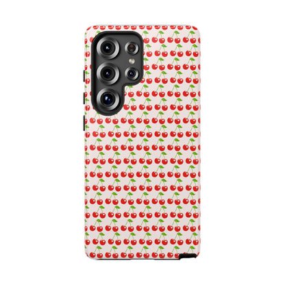 Cherry Pattern Phone Case - Tough Cases, Cute Phone Accessory, Fruit Design Case, Gift for Her, Stylish Protection