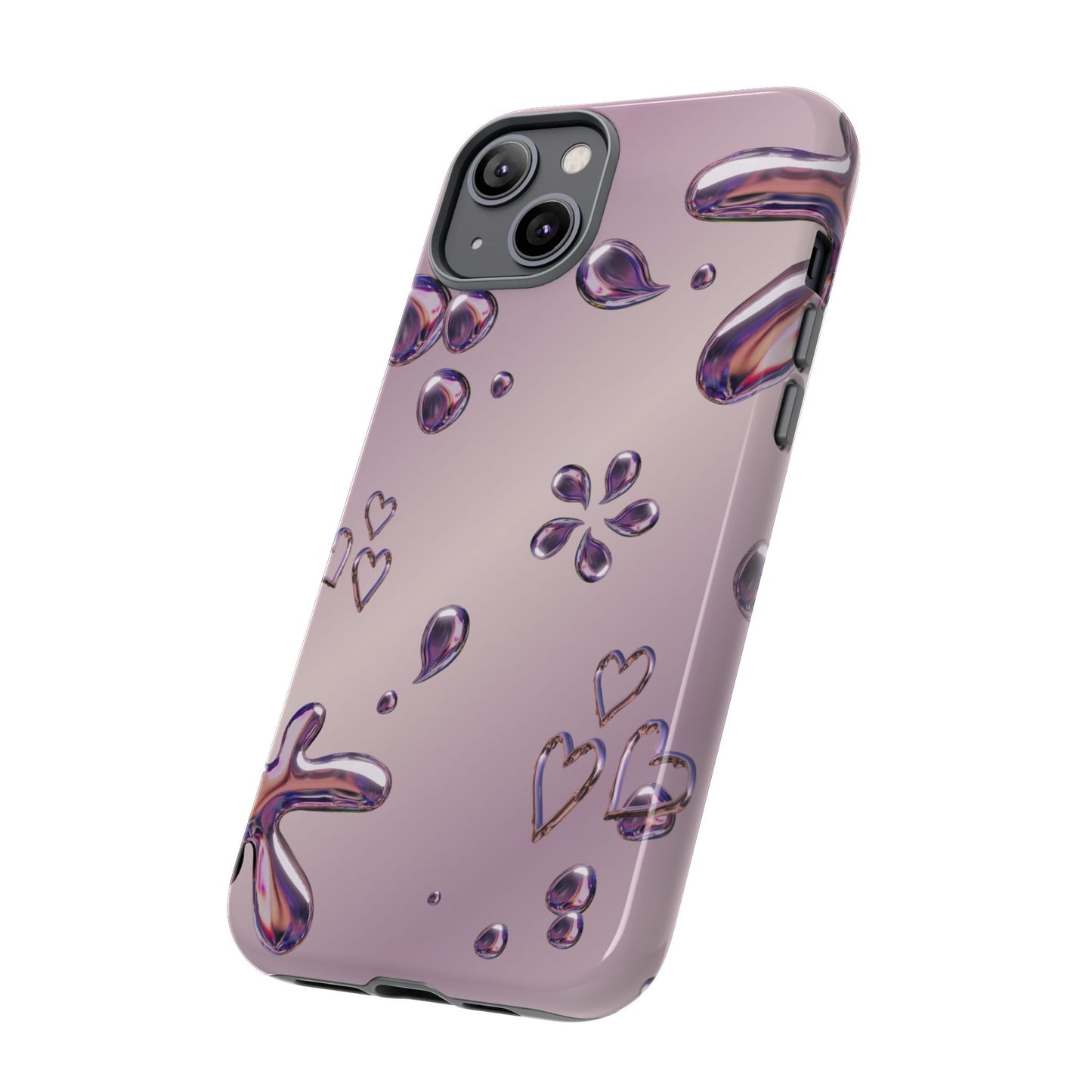 Purple Floral Tough Phone Case, Trendy Accessories for Teens, Gift for Her, Stylish Cell Phone Cover, Cute Pink Case, Mother's Day Gift