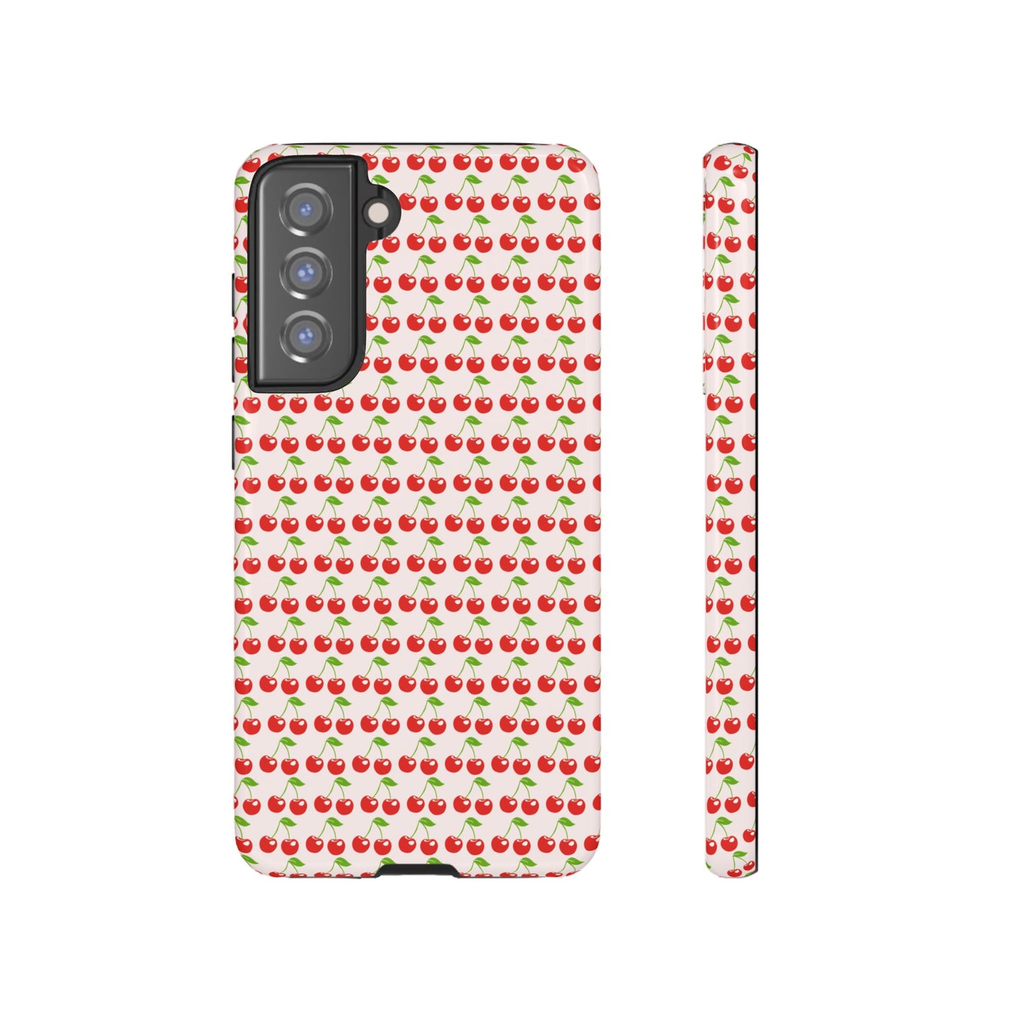 Cherry Pattern Phone Case - Tough Cases, Cute Phone Accessory, Fruit Design Case, Gift for Her, Stylish Protection
