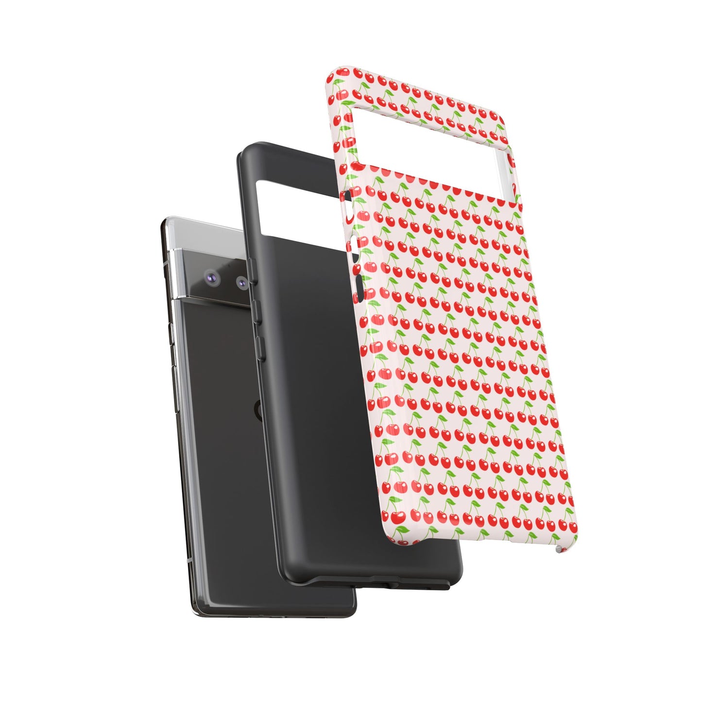 Cherry Pattern Phone Case - Tough Cases, Cute Phone Accessory, Fruit Design Case, Gift for Her, Stylish Protection