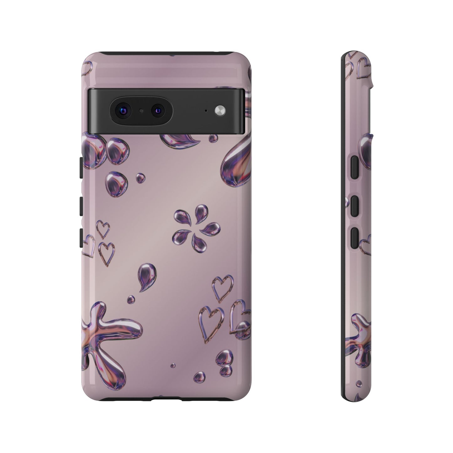 Purple Floral Tough Phone Case, Trendy Accessories for Teens, Gift for Her, Stylish Cell Phone Cover, Cute Pink Case, Mother's Day Gift