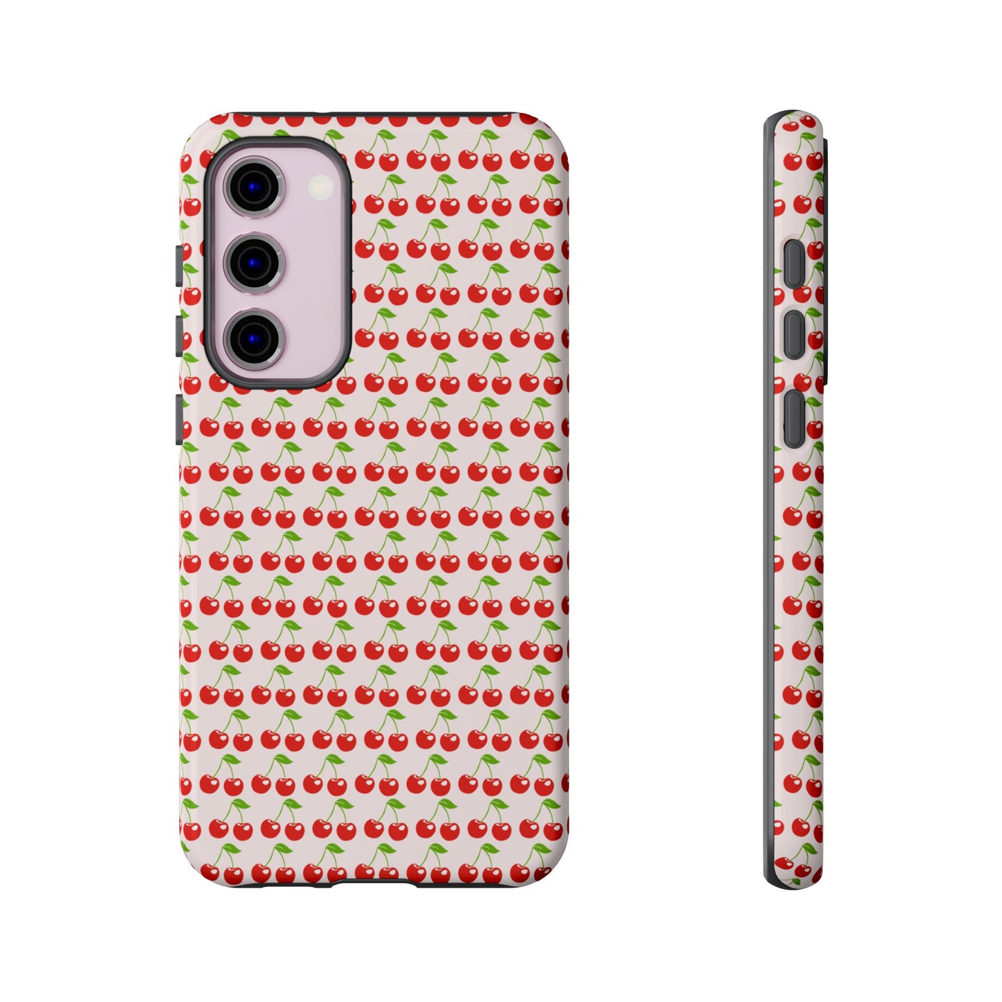 Cherry Pattern Phone Case - Tough Cases, Cute Phone Accessory, Fruit Design Case, Gift for Her, Stylish Protection