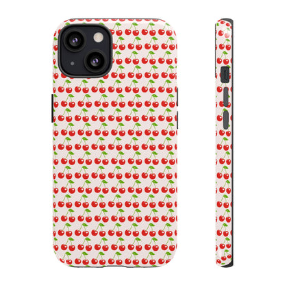 Cherry Pattern Phone Case - Tough Cases, Cute Phone Accessory, Fruit Design Case, Gift for Her, Stylish Protection