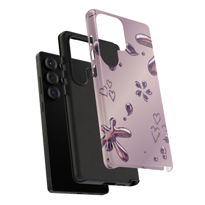 Purple Floral Tough Phone Case, Trendy Accessories for Teens, Gift for Her, Stylish Cell Phone Cover, Cute Pink Case, Mother's Day Gift