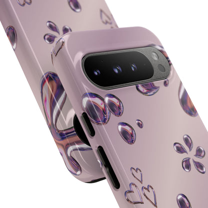Purple Floral Tough Phone Case, Trendy Accessories for Teens, Gift for Her, Stylish Cell Phone Cover, Cute Pink Case, Mother's Day Gift