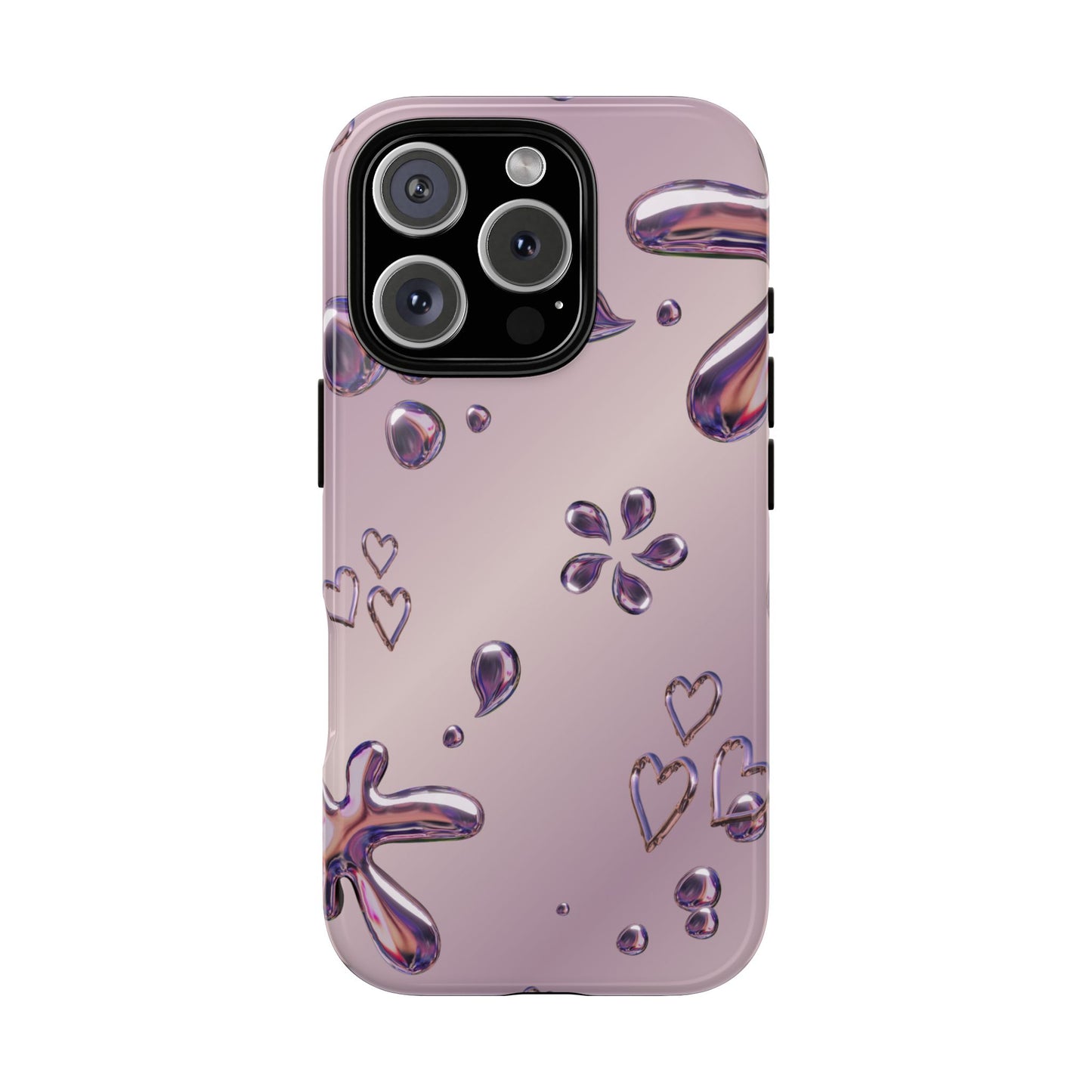 Purple Floral Tough Phone Case, Trendy Accessories for Teens, Gift for Her, Stylish Cell Phone Cover, Cute Pink Case, Mother's Day Gift