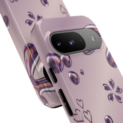 Purple Floral Tough Phone Case, Trendy Accessories for Teens, Gift for Her, Stylish Cell Phone Cover, Cute Pink Case, Mother's Day Gift