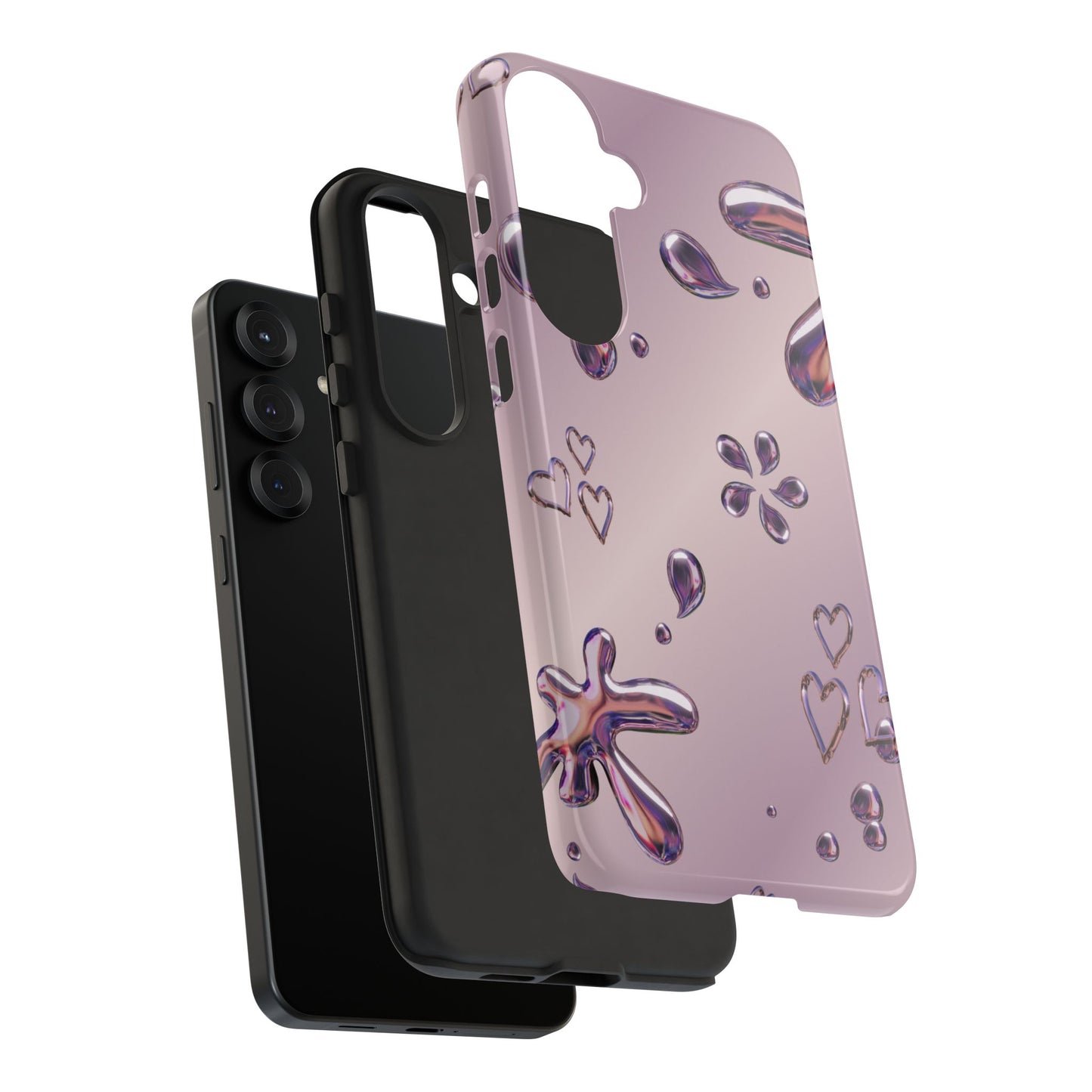 Purple Floral Tough Phone Case, Trendy Accessories for Teens, Gift for Her, Stylish Cell Phone Cover, Cute Pink Case, Mother's Day Gift