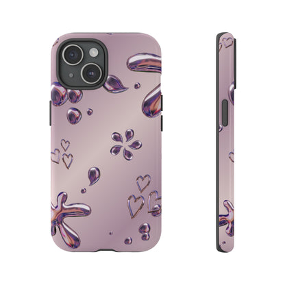 Purple Floral Tough Phone Case, Trendy Accessories for Teens, Gift for Her, Stylish Cell Phone Cover, Cute Pink Case, Mother's Day Gift