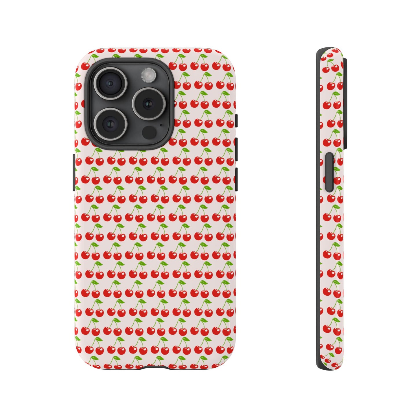 Cherry Pattern Phone Case - Tough Cases, Cute Phone Accessory, Fruit Design Case, Gift for Her, Stylish Protection